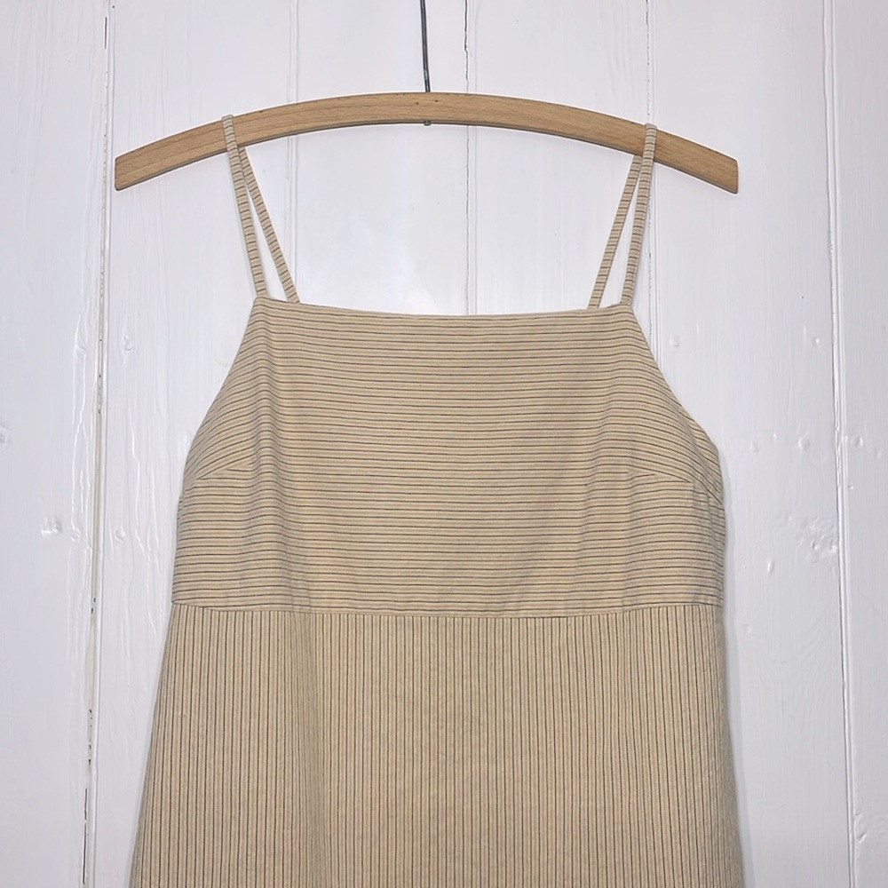 Zara Basic Versatile Neutral Pinstripe Spaghetti … - image 2